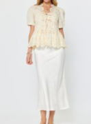 Load image into Gallery viewer, Current Air - Cotton Eyelet Embroidered Peplum Blouse