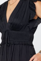 Load image into Gallery viewer, Current Air - Pleated V-Neck with Tie Top Blouse