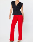 Load image into Gallery viewer, Current Air - Pleated V-Neck with Tie Top Blouse