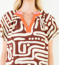 Load image into Gallery viewer, THML - Short Sleeve Pattern V-Neck Top