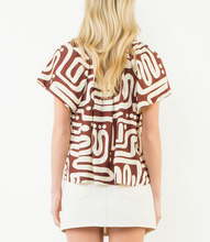 Load image into Gallery viewer, THML - Short Sleeve Pattern V-Neck Top