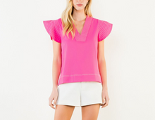 Load image into Gallery viewer, THML - Stitched V-Neck Short Sleeve Top FINAL SALE ITEM