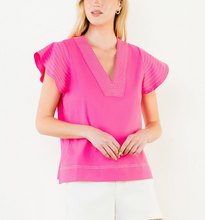 Load image into Gallery viewer, THML - Stitched V-Neck Short Sleeve Top FINAL SALE ITEM