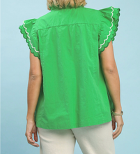 Load image into Gallery viewer, Umgee - Scallop Trim Ruffle Sleeve Top