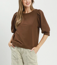 Load image into Gallery viewer, Umgee - Puff Sleeve Pullover Sweatshirt Top