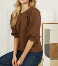 Load image into Gallery viewer, Umgee - Puff Sleeve Pullover Sweatshirt Top