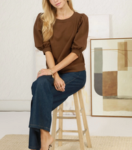 Load image into Gallery viewer, Umgee - Puff Sleeve Pullover Sweatshirt Top