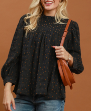 Load image into Gallery viewer, Umgee - Polka Dot Smocked Detail Puff Sleeve Blouse