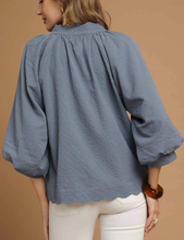 Load image into Gallery viewer, Umgee - Split V Neck Top with Balloon Sleeves