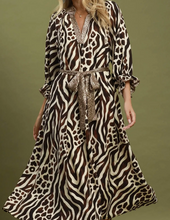 Load image into Gallery viewer, Umgee - Mixed Animal Print Tie Waist Maxi Dress