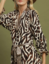 Load image into Gallery viewer, Umgee - Mixed Animal Print Tie Waist Maxi Dress