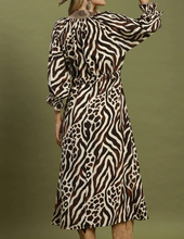 Load image into Gallery viewer, Umgee - Mixed Animal Print Tie Waist Maxi Dress
