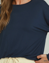 Load image into Gallery viewer, Umgee -  Double Lined Bamboo Bubble Hem Long Sleeve Top