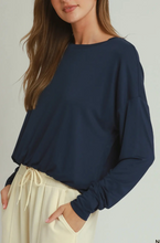 Load image into Gallery viewer, Umgee -  Double Lined Bamboo Bubble Hem Long Sleeve Top