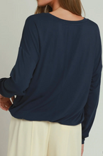Load image into Gallery viewer, Umgee -  Double Lined Bamboo Bubble Hem Long Sleeve Top