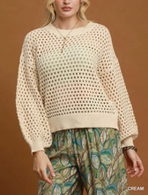 Load image into Gallery viewer, Umgee - Open Knit Crochet Pullover Sweater