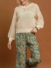 Load image into Gallery viewer, Umgee - Open Knit Crochet Pullover Sweater