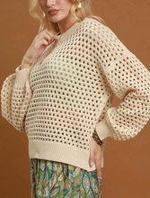 Load image into Gallery viewer, Umgee - Open Knit Crochet Pullover Sweater
