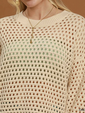 Load image into Gallery viewer, Umgee - Open Knit Crochet Pullover Sweater