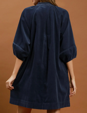 Load image into Gallery viewer, Umgee - Corduroy V-Neck Puff Sleeve Shift Dress with Pockets