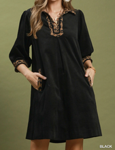 Load image into Gallery viewer, Umgee - V-Neck Shift Dress with Contrast Trim