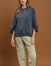 Load image into Gallery viewer, Umgee - Mineral Wash Lace Patch Pullover