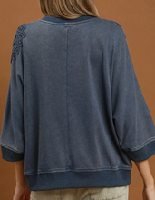 Load image into Gallery viewer, Umgee - Mineral Wash Lace Patch Pullover