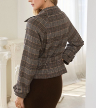Load image into Gallery viewer, Skies are Blue Plaid Cropped Blazer