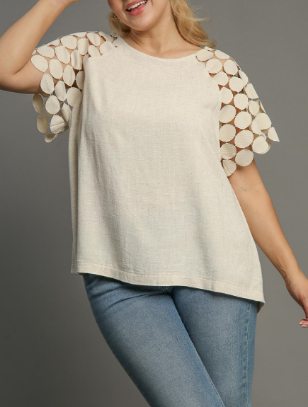 Umgee - Linen Boxy Cut Round Neck Top