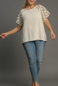 Umgee - Linen Boxy Cut Round Neck Top