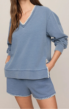Load image into Gallery viewer, Z SUPPLY- Cam Knit Denim Whipstitch Top