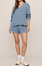 Load image into Gallery viewer, Z SUPPLY- Cam Knit Denim Whipstitch Top