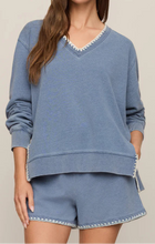 Load image into Gallery viewer, Z SUPPLY- Cam Knit Denim Whipstitch Top