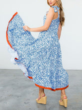 Load image into Gallery viewer, THML Clothing - Flower Print Tie Straps Maxi Dress