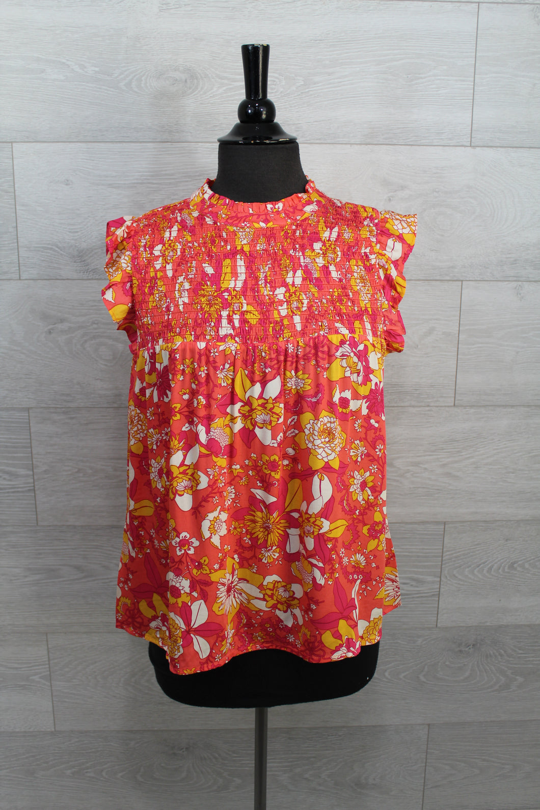 THML Clothing -  Smocked Floral Top- FINAL SALE ITEM!